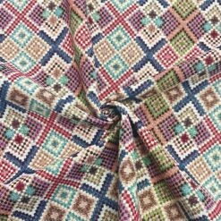 Kilim Tapestry Fabric for Upholstery and Curtains - 360gsm Cotton Blend