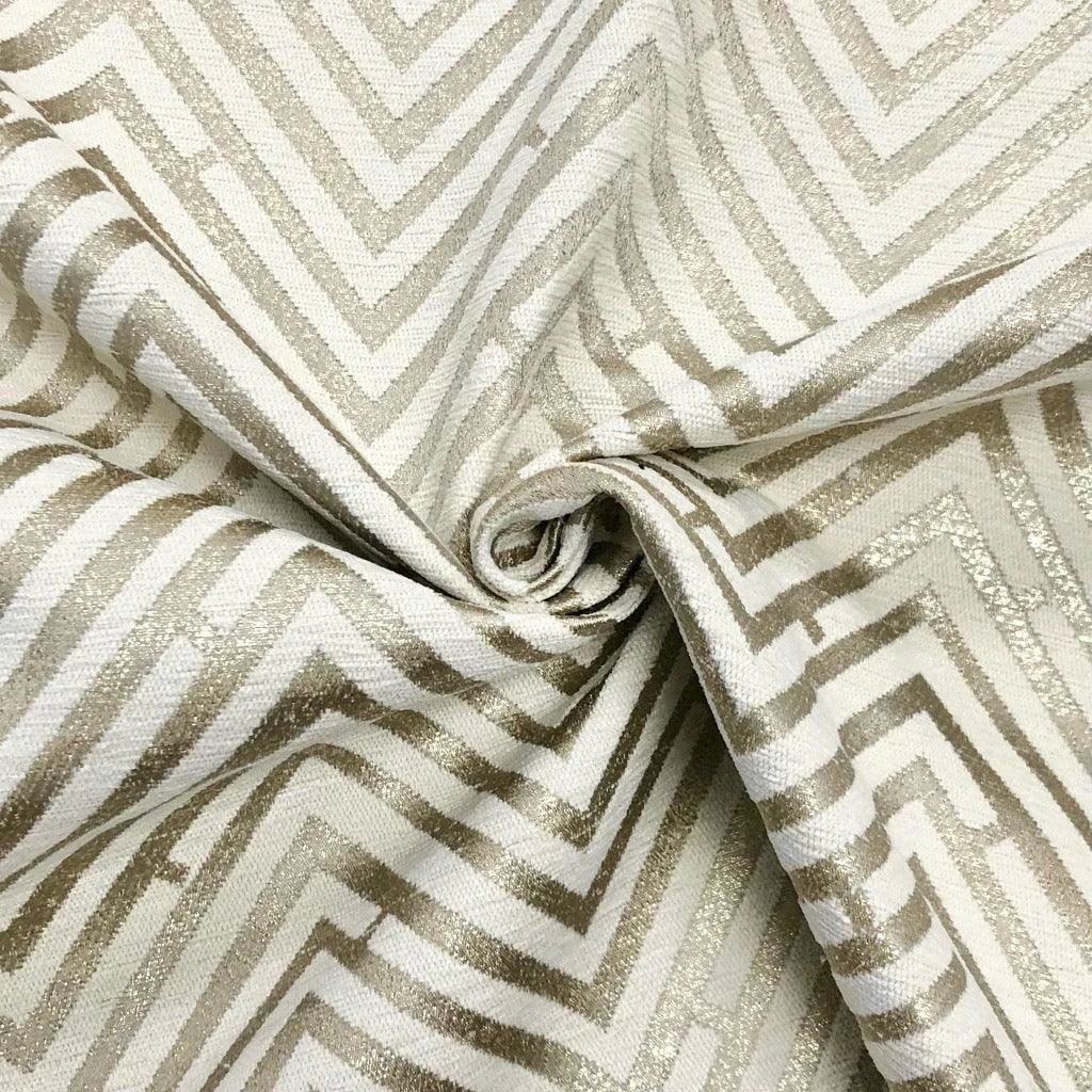 Modern Zig Zag Lurex Upholstery Fabric - Heavyweight Geometric Decor Material 4 Modern Zig Zag Lurex Upholstery Fabric - Heavyweight Geometric Decor Material - Image 4
