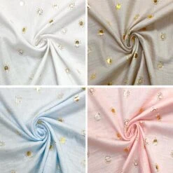 Gold Metallic Sunshine Double Gauze - Breathable 100% Cotton Fabric