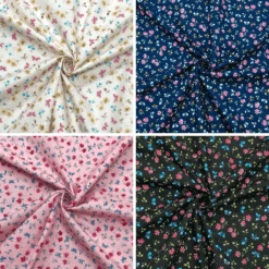 Rose & Hubble Butterfly Floral Cotton Poplin Fabric