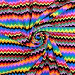 Multicoloured Zig Zag Anti Pill Polar Fleece Fabric