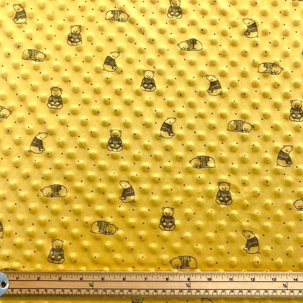 Bear Print Dimple Fleece Fabric for Baby Blankets and Plush Crafts 2 Bear Print Dimple Fleece Fabric for Baby Blankets and Plush Crafts - Image 2