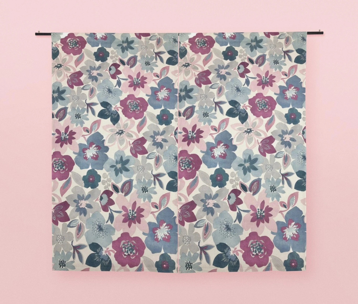 Large Floral Garden On White Panama Fabric 6 Large Floral Garden On White Panama Fabric - Image 6