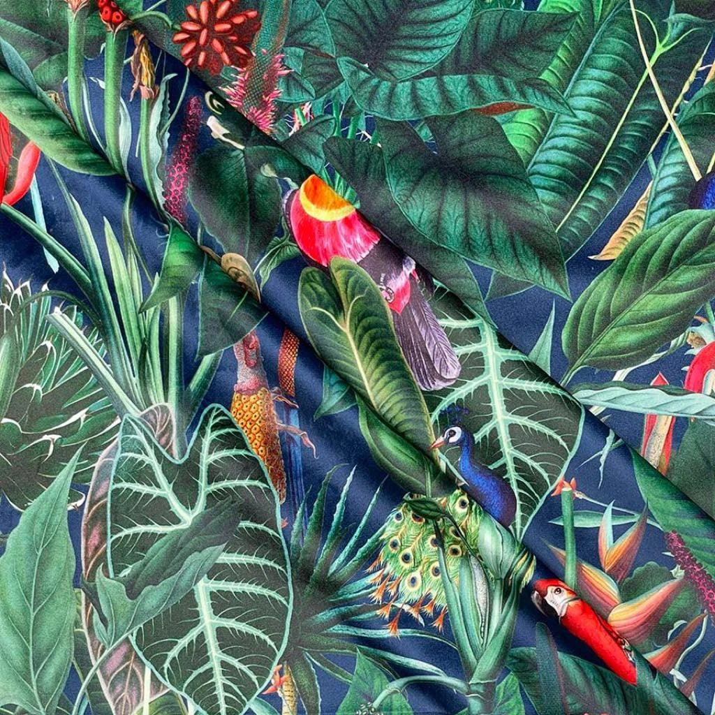 Tropical Parrot and Toucan Digital Velvet Fabric for Upholstery and Curtains 6 Tropical Parrot and Toucan Digital Velvet Fabric for Upholstery and Curtains - Image 6
