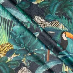 Tropical Jungle Digital Velvet Fabric for Upholstery & Home Decor -Pound Fabrics Sale Store tropical jungle on spotted velvet cac7e92f 326e 44ca b056 576c01936d12